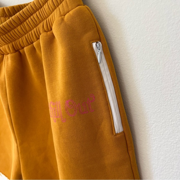 The Mayfair Group Chill Out high waist dark yellow fleece shorts Size 12 - Picture 4 of 10